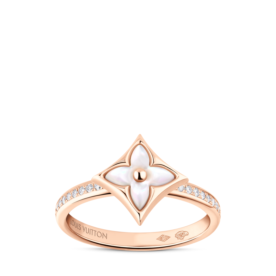 Color Blossom XS Star Ring, Pink Gold, White Mother-of-Pearl and